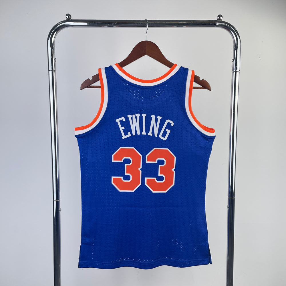 Regata New York Knicks Mitchell & Ness Patrick Ewing #33 Retrô 91/92 Azul Mitchell & Ness