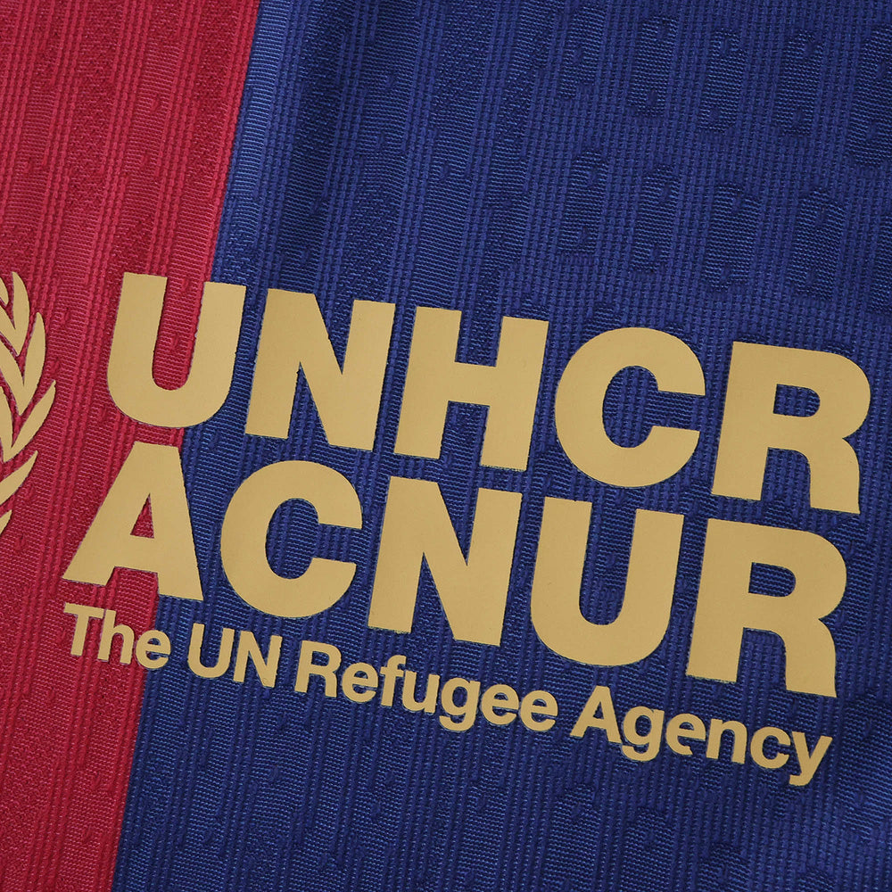 Camisa Barcelona x Travis Scott Home 2024/25 Vermelha/Azul Masculina - Jogador Nike