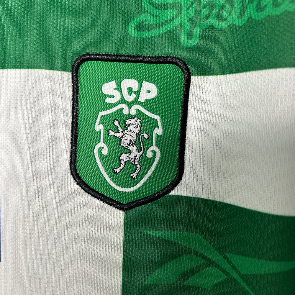Camisa Sporting Clube de Portugal I 1999/2000 Retrô Branca/Verde Reebok