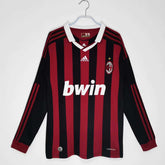 Camisa AC Milan I 2009/2010 Retrô Manga Longa Vermelha/Preta Adidas