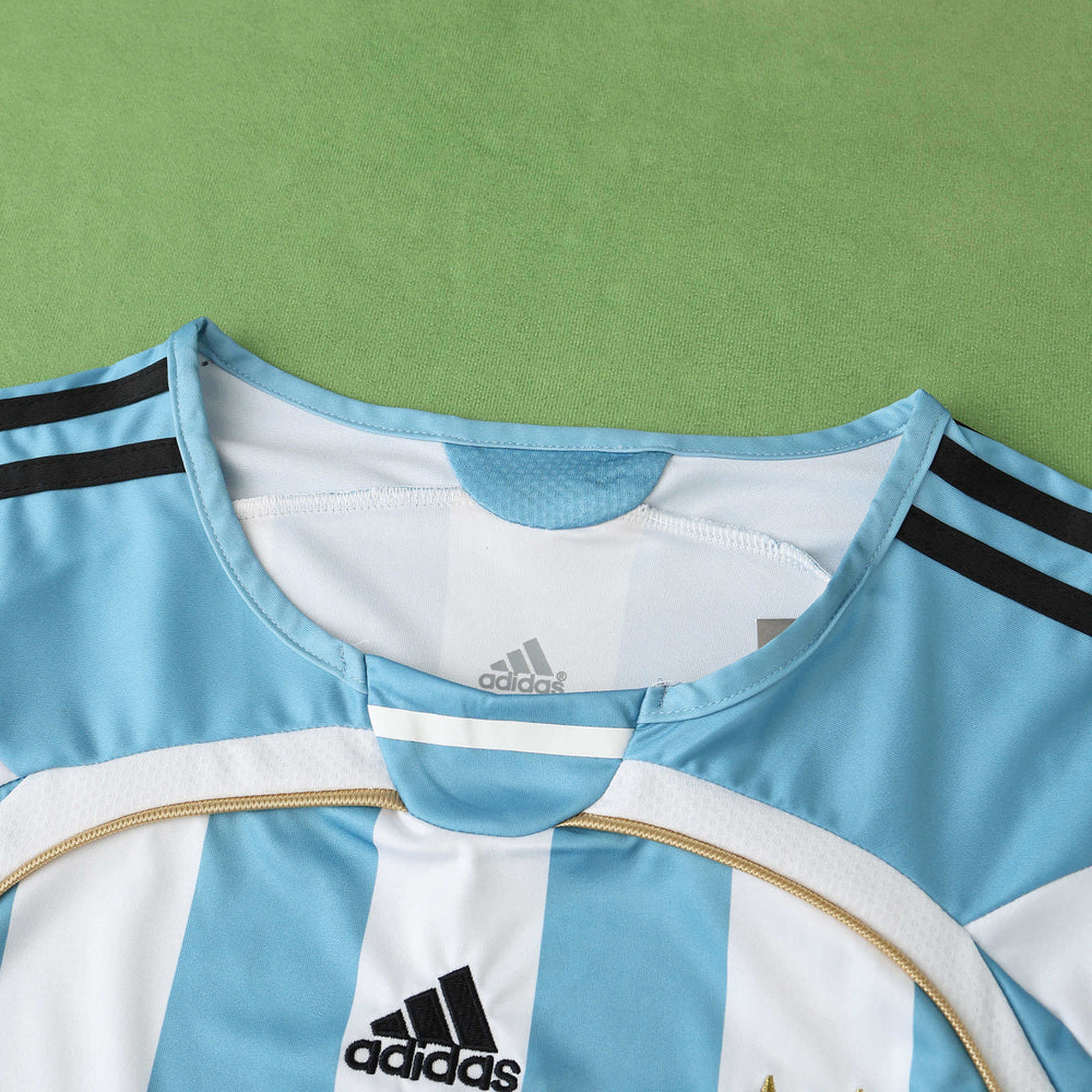 Camisa Seleção Argentina I Copa do Mundo 2006 Azul e Branca Retrô Adidas