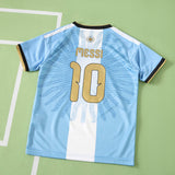 Conjunto Infantil Argentina Comemorativo Messi #10 Azul e Branco