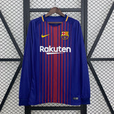 Camisa Barcelona I 17/18 Retrô Manga Longa Vermelha/Azul Nike