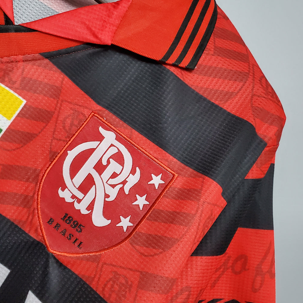 Camisa Flamengo I 1995 Retrô Vermelha e Preta Masculina Umbro