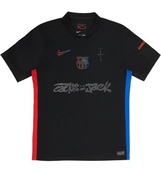 Camisa Barcelona x Travis Scott Away 2024/25 Preta Masculina Nike