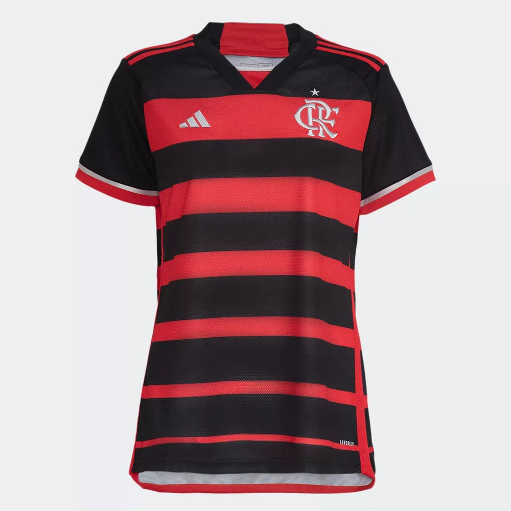 Camisa Flamengo I 24/25 Vermelha/Preta Feminina Adidas
