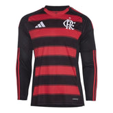 Camisa Flamengo I 25/26 Manga Longa Vermelha/Preta Masculina Adidas