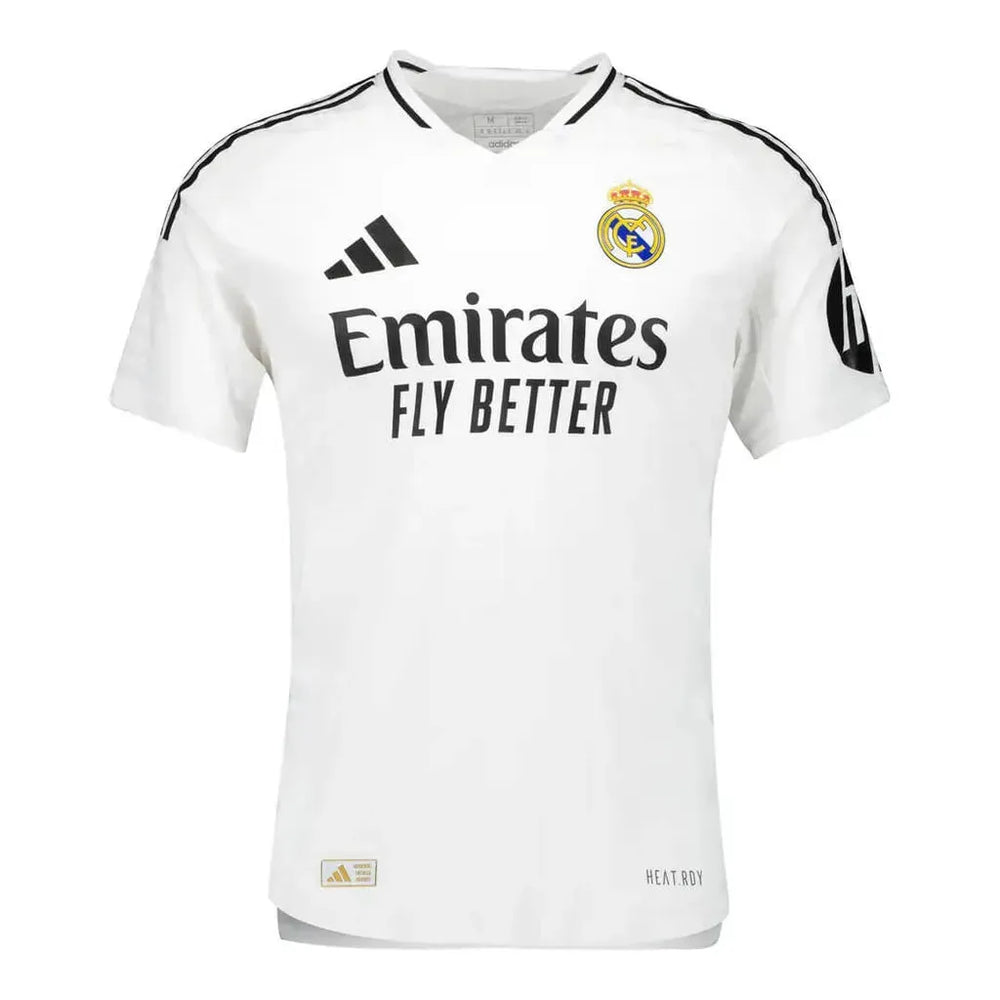 Camisa Real Madrid I 24/25 Com Patch Campeão Champions League Branca Masculina Adidas