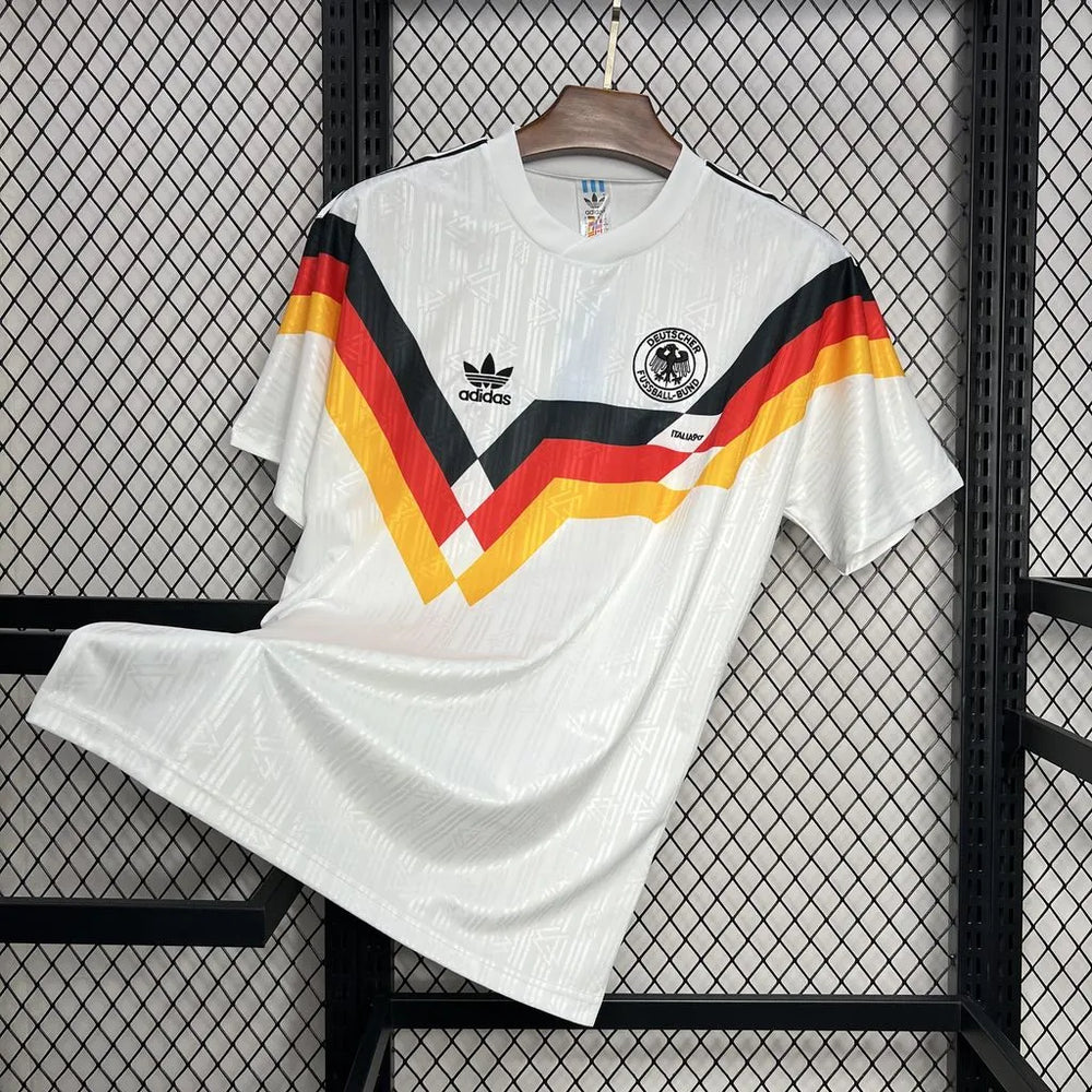 Camisa Seleção Alemanha I 1990 Retrô Branca Masculina Adidas