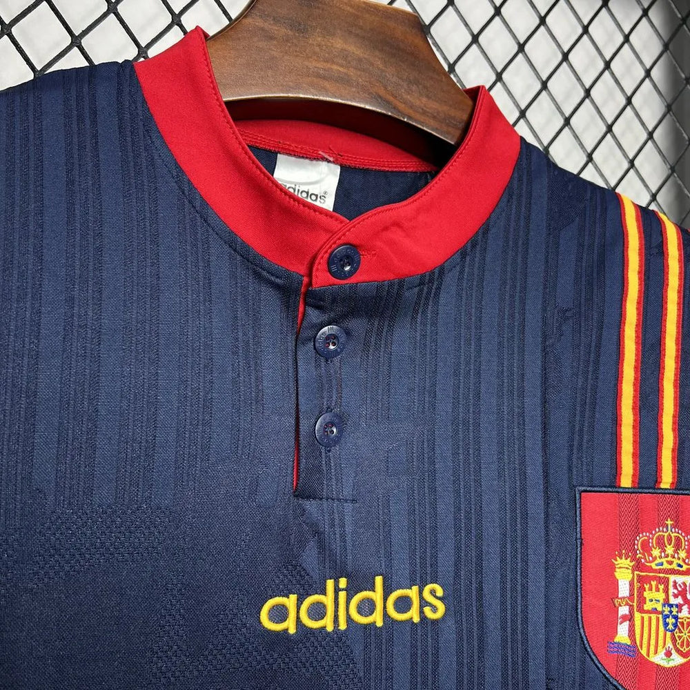 Camisa Seleção Espanha II 1996 Retrô Azul Masculina Adidas