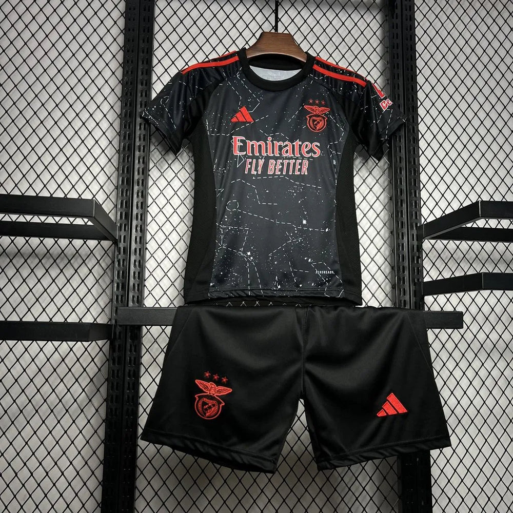 Conjunto Infantil Benfica II 24/25 Preto Adidas