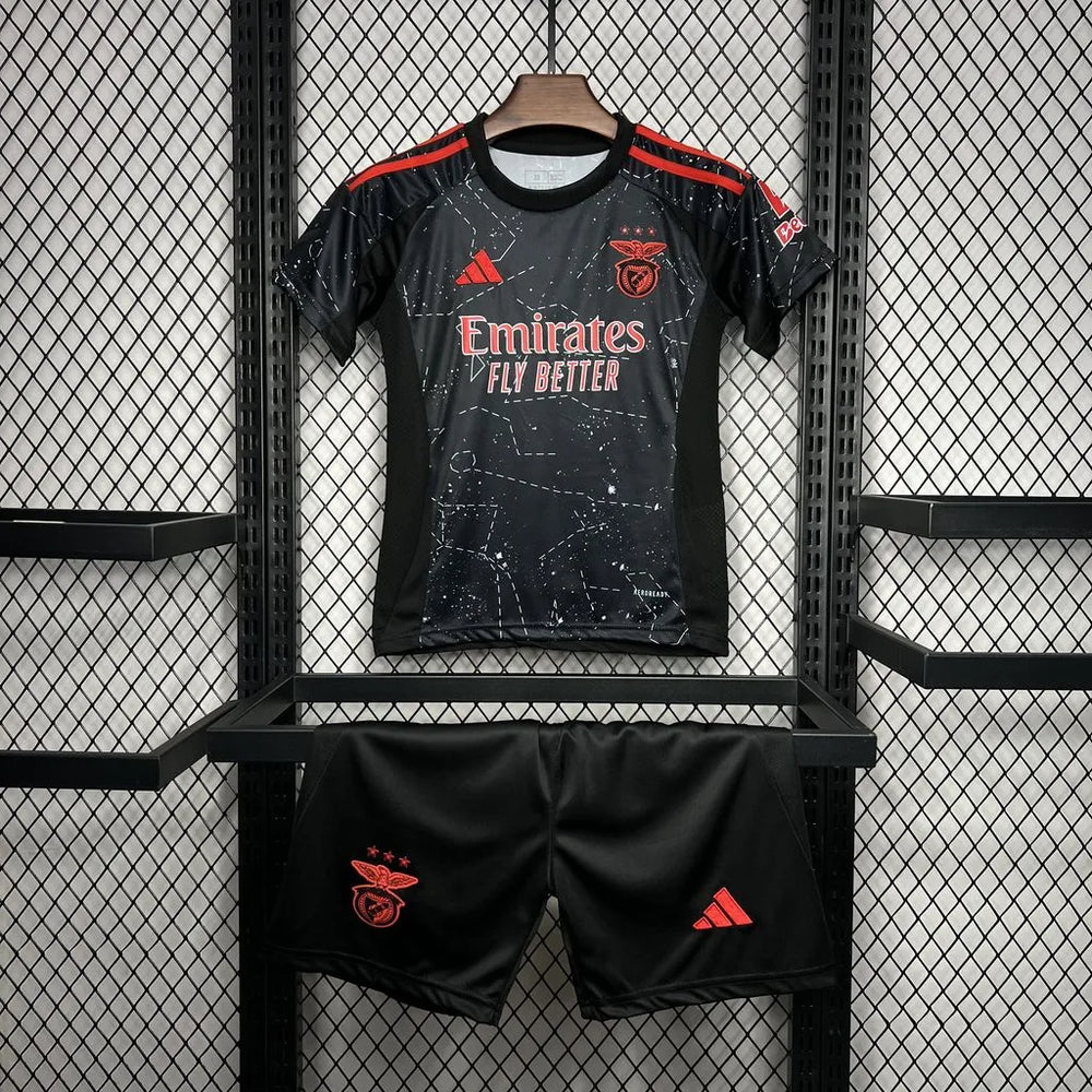 Conjunto Infantil Benfica II 24/25 Preto Adidas