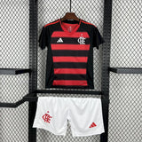 Conjunto Infantil Flamengo I 25/26 Vermelho/Preto Adidas