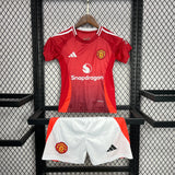 Conjunto Infantil Manchester United I 24/25 Vermelho Adidas