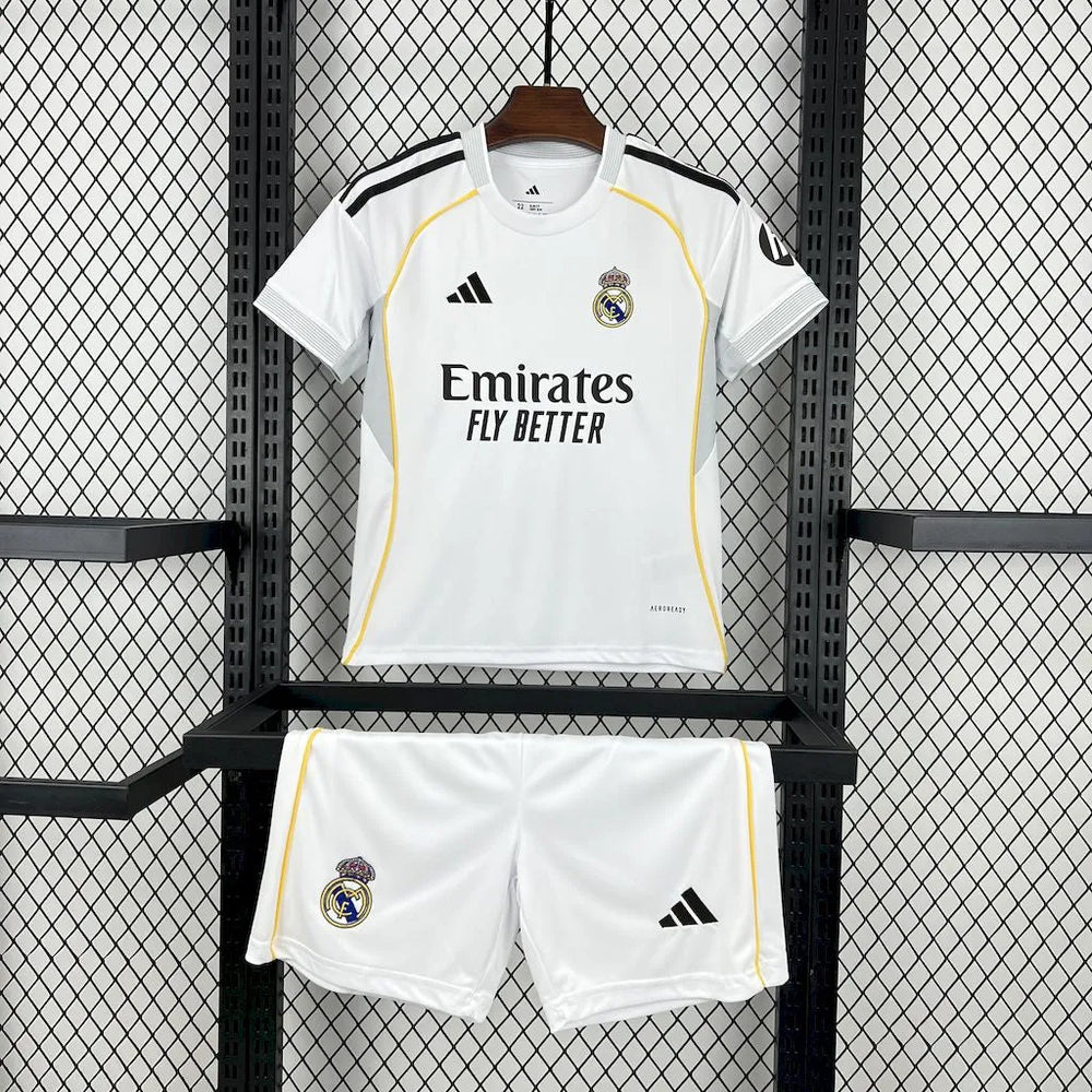 Conjunto Infantil Real Madrid I 25/26 Branco Adidas