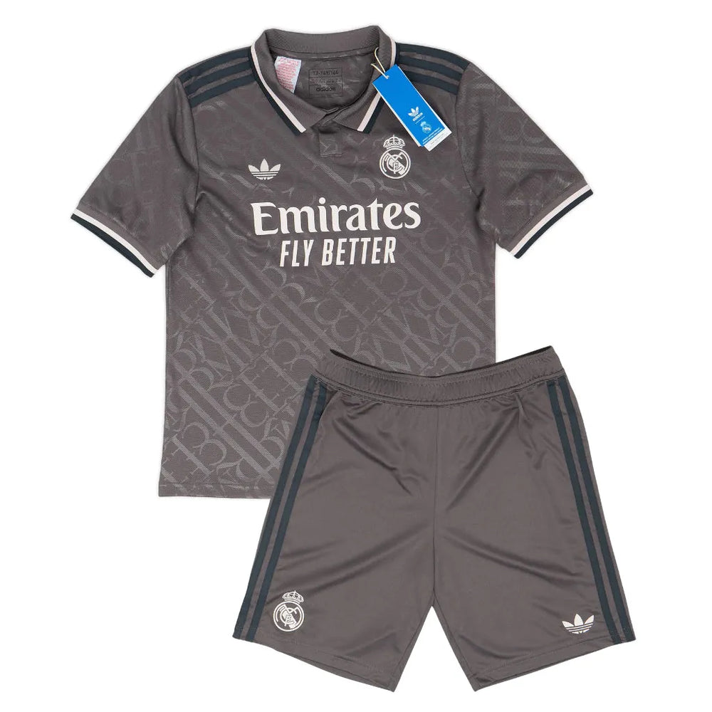 Conjunto Infantil Real Madrid III 24/25 Cinza Adidas