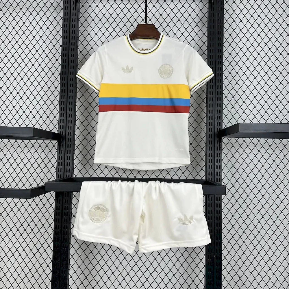 Conjunto Infantil Seleção Colômbia 100 Anos Branco Adidas