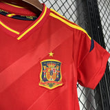 Conjunto Infantil Seleção Espanha I Retrô 2012 Vermelho e Azul Adidas