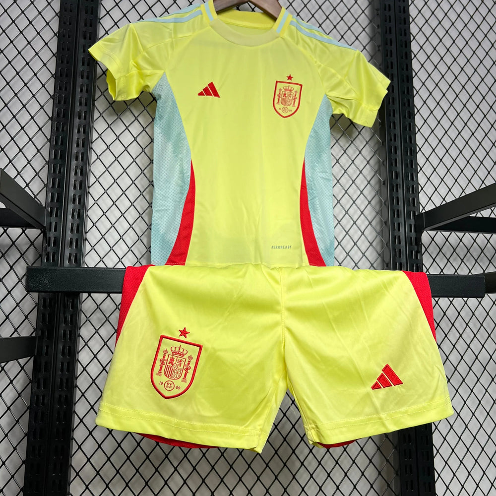 Conjunto Infantil Seleção Espanha II 24/25 Amarelo Adidas
