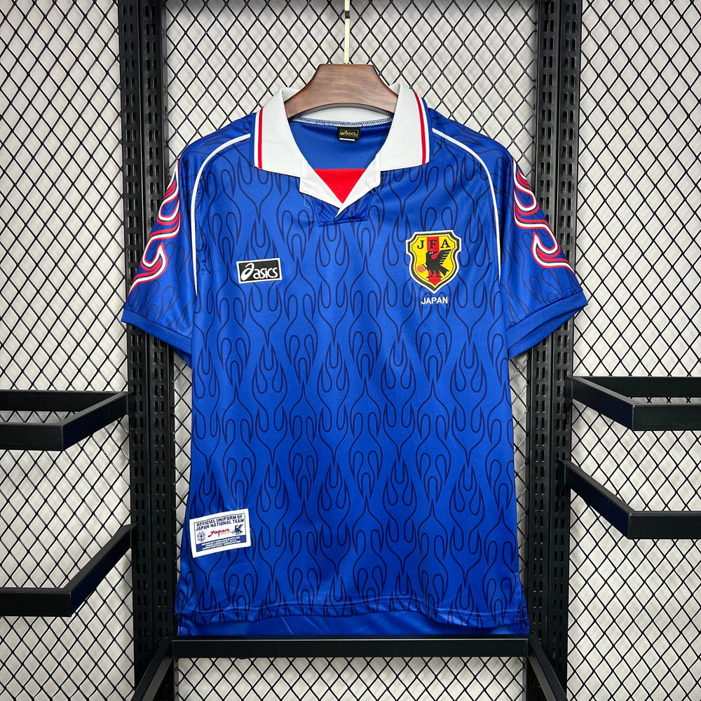 Camisa Seleção Japão I 1998 Retrô Azul Masculina Asics