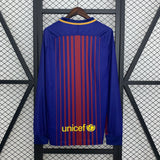 Camisa Barcelona I 17/18 Retrô Manga Longa Vermelha/Azul Nike
