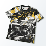 Camisa Real Madrid X Marvel Pré-Jogo 2026 Preta e Branca Edição Especial