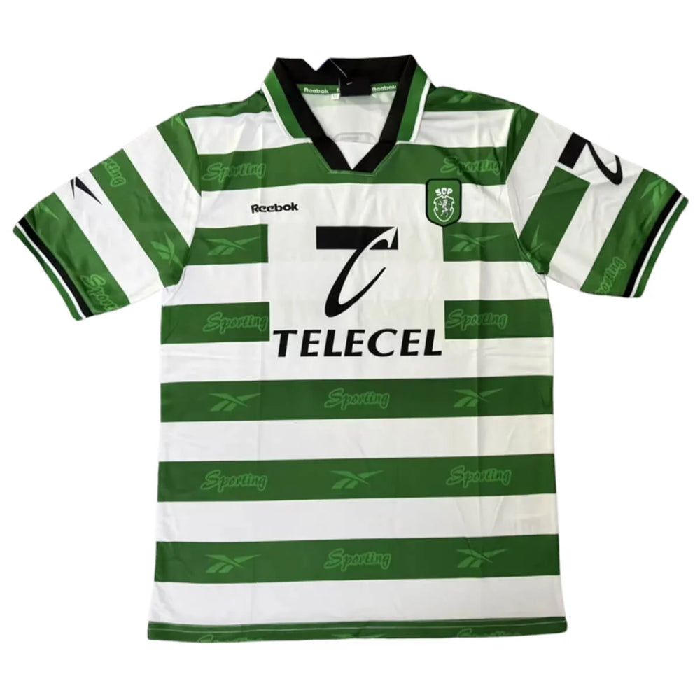 Camisa Sporting Clube de Portugal I 1999/2000 Retrô Branca/Verde Reebok