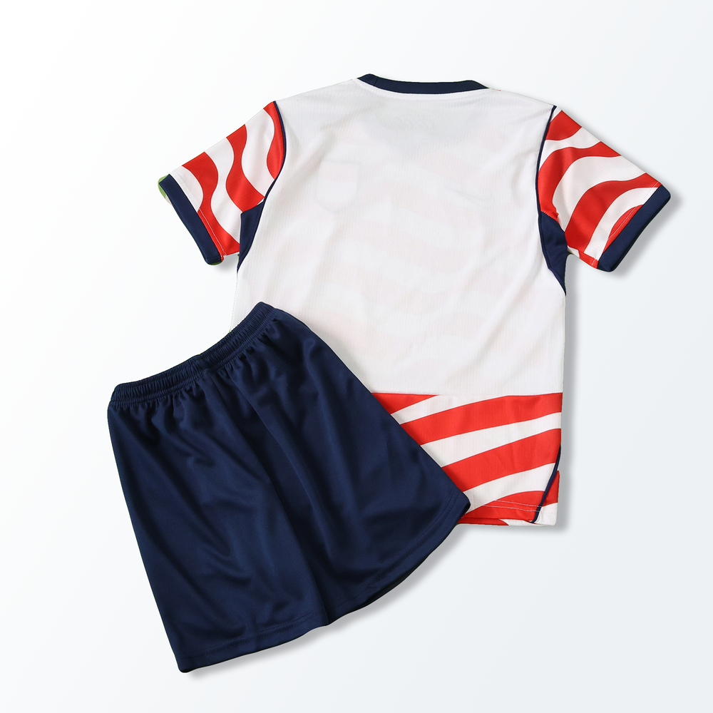 Conjunto Infantil Seleção Estados Unidos I Copa do Mundo 2026 Vermelho e Branco Nike
