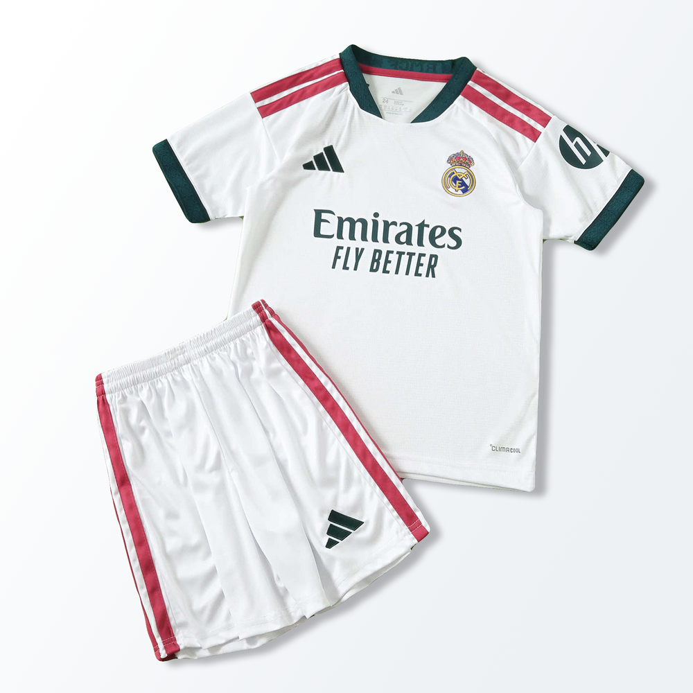 Conjunto Infantil Real Madrid I 26/27 Branco Adidas