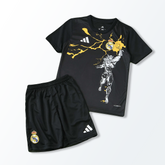 Conjunto Infantil Real Madrid x Marvel 2026 Edição Especial Preto