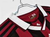 Camisa AC Milan I 2009/2010 Retrô Manga Longa Vermelha/Preta