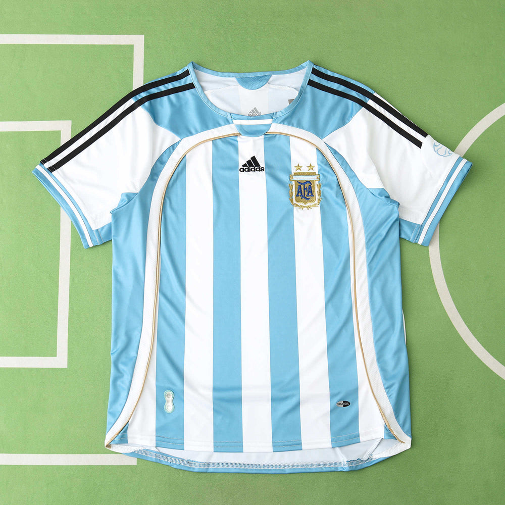 Camisa Seleção Argentina I Copa do Mundo 2006 Azul e Branca Retrô Adidas