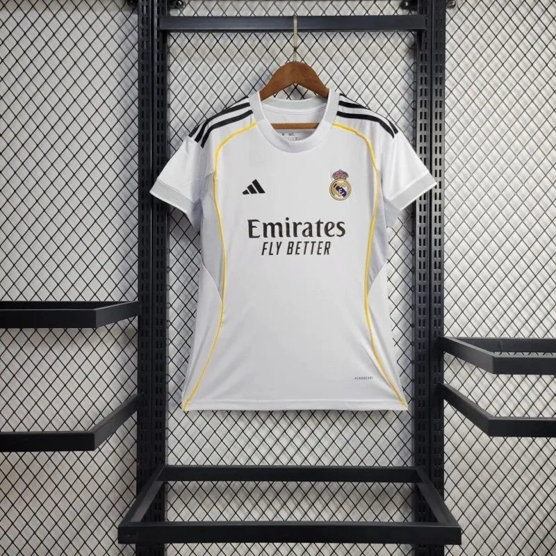 Camisa Real Madrid I 25/26 Branca Feminina Adidas