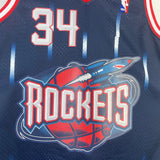Regata Houston Rockets Mitchell & Ness Olajuwon #34 Retrô 96/97 Azul Mitchell & Ness