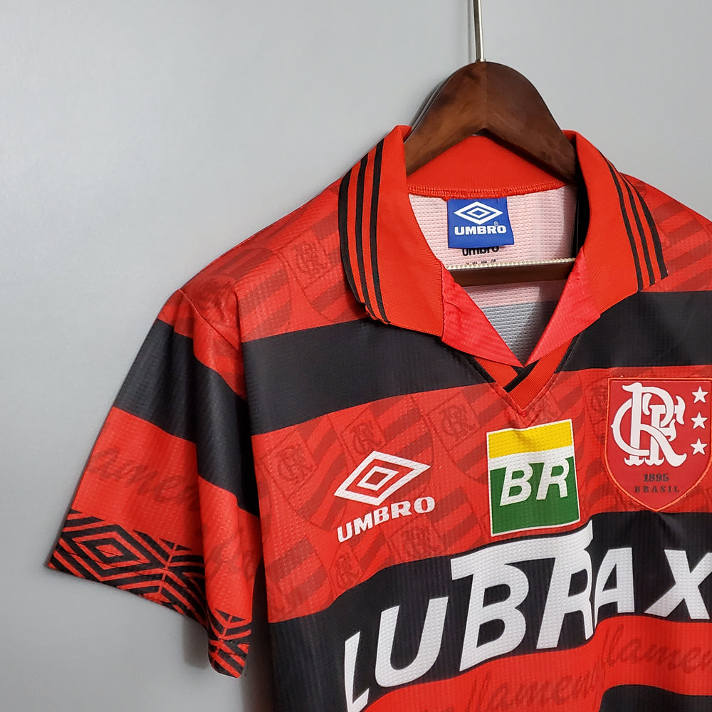 Camisa Flamengo I 1995 Retrô Vermelha e Preta Masculina Umbro