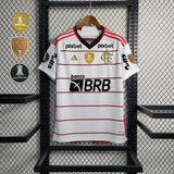 Camisa Flamengo II 23/24 com Patrocínios e Patches Libertadores Branca Masculina Adidas