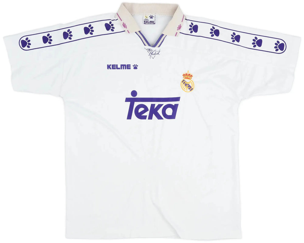 Camisa Real Madrid I 1994/1996 Retrô Branca Masculina Kelme