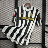 Camisa Juventus I 2001/2002 Retrô Preta e Branca Masculina Lotto