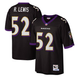 Camisa NFL Baltimore Ravens Throwback Ray Lewis #52 Retrô Preta Mitchell & Ness
