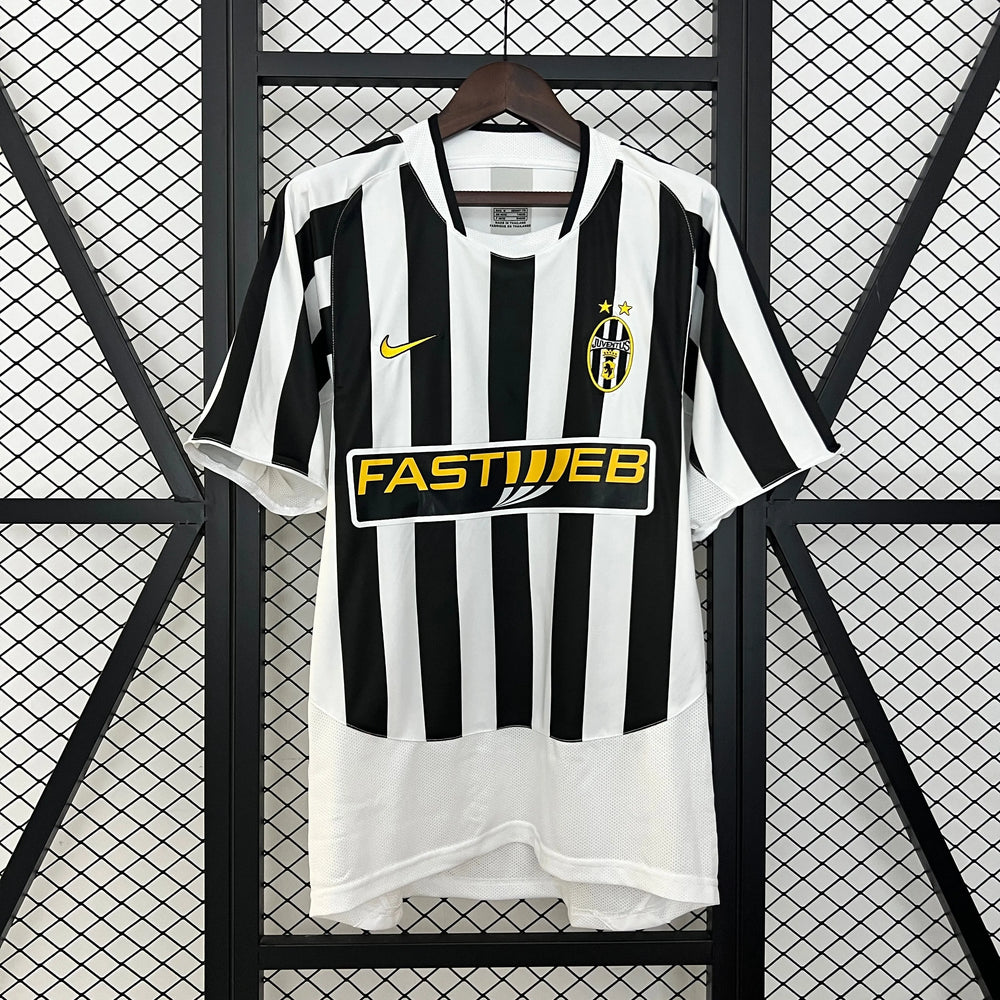 Camisa Juventus I 2003-2004 Retrô Preta e Branca Masculina Nike