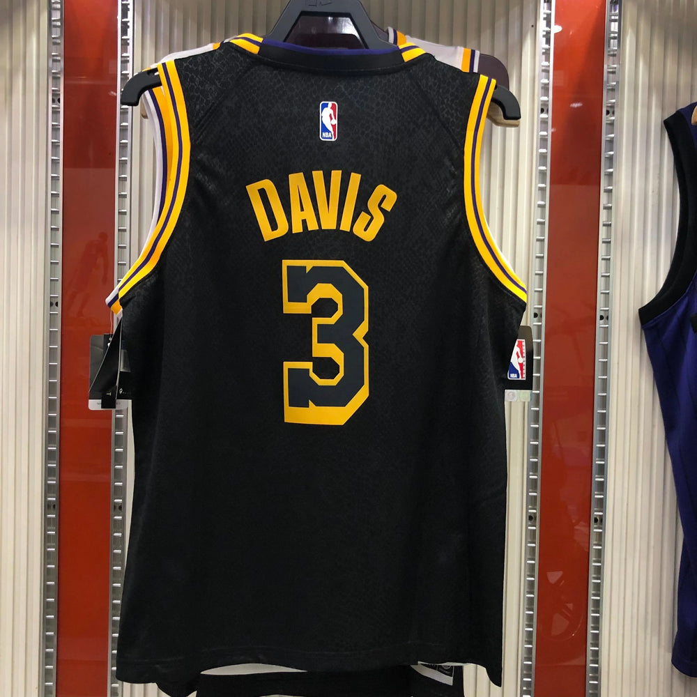 Regata Los Angeles Lakers Edição Black Mamba Preta Anthony Davis #3 Não Personalizar