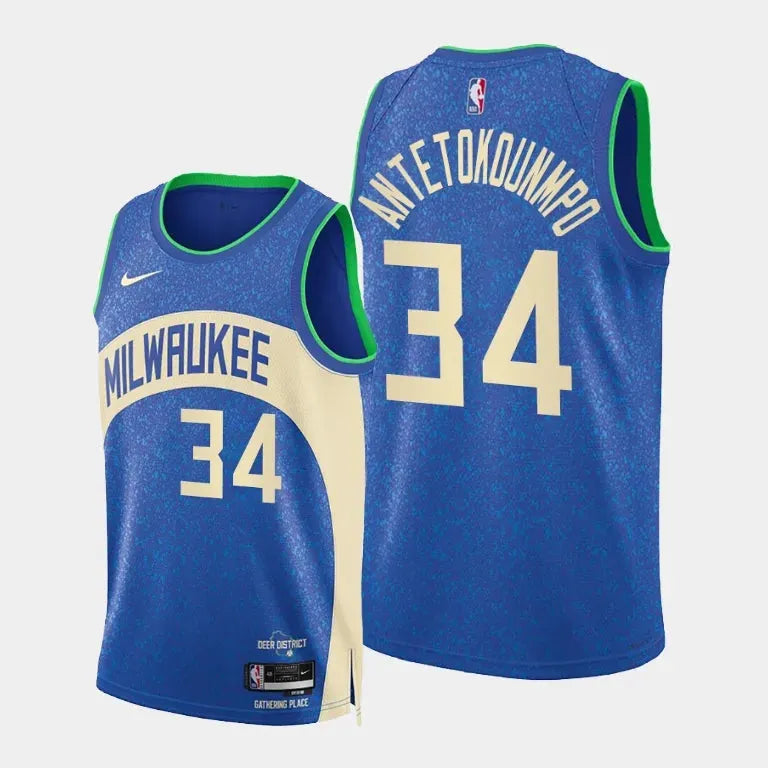 Regata Milwaukee Bucks Swingman City Edition 23/24 Azul Masculina Nike