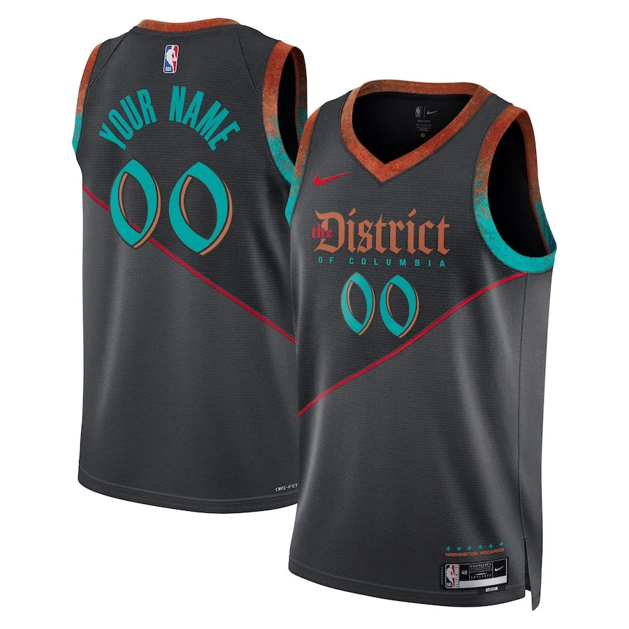 Regata Washington Wizards Swingman City Edition 23/24 Preta Masculina Nike