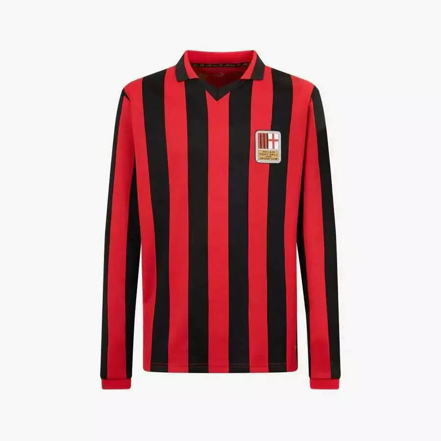 Camisa AC Milan Edição Especial 125 Anos Manga Longa Vermelha e Preta Masculina Puma