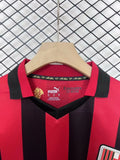 Camisa AC Milan Edição Especial 125 Anos Manga Longa Vermelha e Preta Masculina Puma