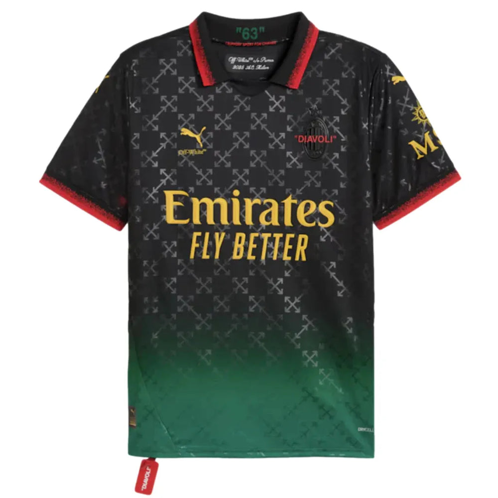 Camisa AC Milan Edição Especial x OffWhite 2025 Preta/Verde Masculina Puma
