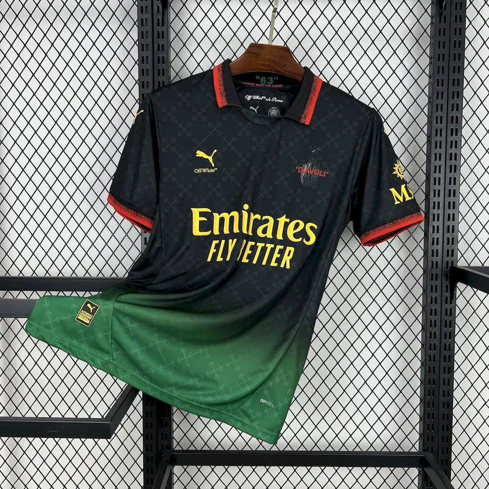 Camisa AC Milan Edição Especial x OffWhite 2025 Preta/Verde Masculina Puma