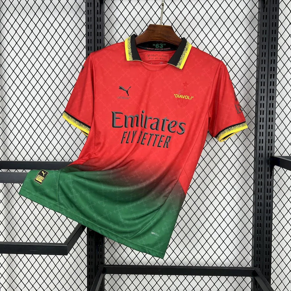 Camisa AC Milan Edição Especial x OffWhite 2025 Vermelha/Verde Masculina Puma