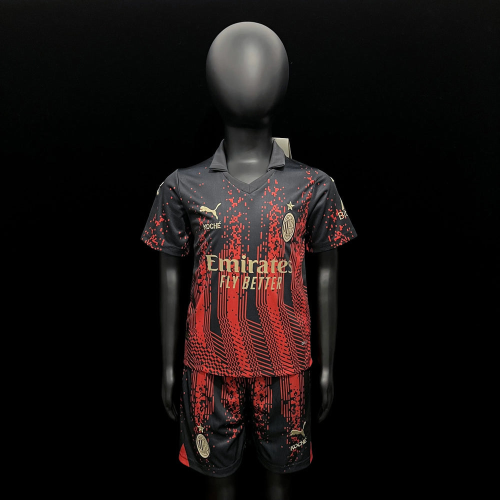 Conjunto Infantil AC Milan x Koché Vermelho e Preto Puma