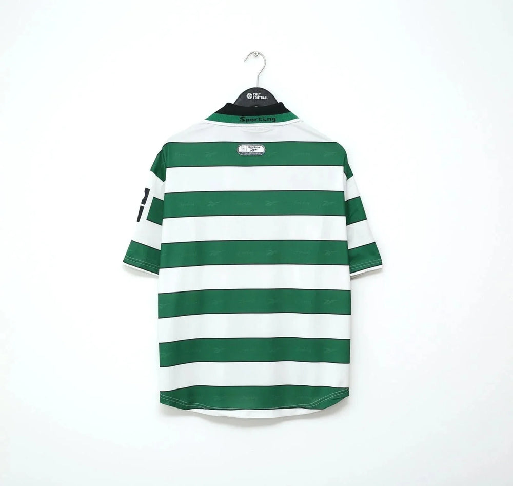 Camisa Sporting Clube de Portugal I 2000/2001 Retrô Branca e Verde Masculina Reebok